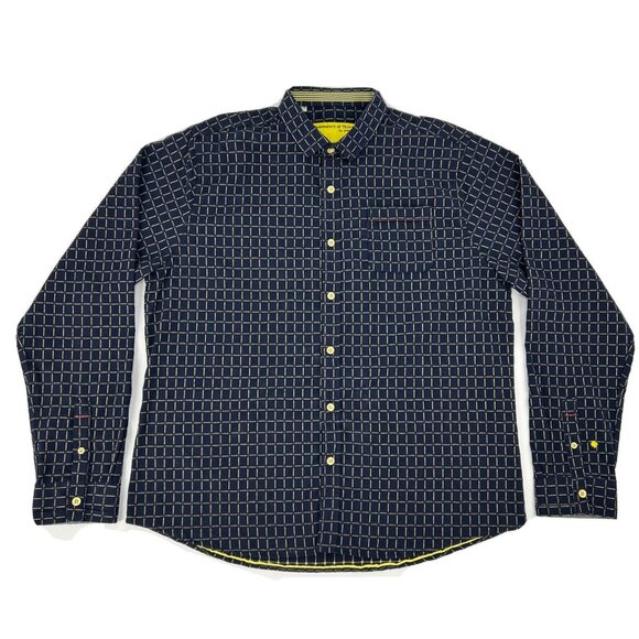 Descendant of Thieves Shirt Men 2XL Blue Squares Button Down 107 Limited Edition - Picture 1 of 10